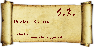 Oszter Karina névjegykártya